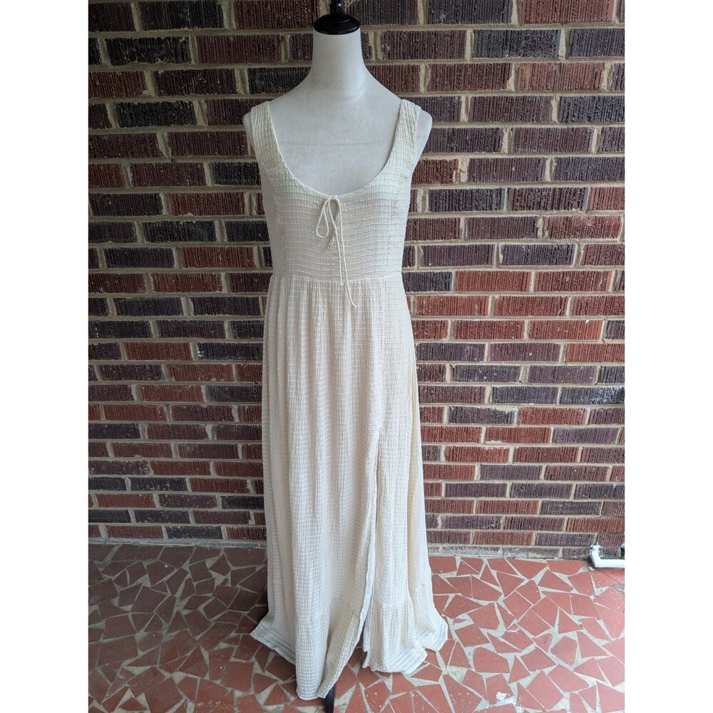 Showpo. Australia Gauze Maxi Dress w/Back Cutout & Thigh Slit-Ivory-Sz 12US
